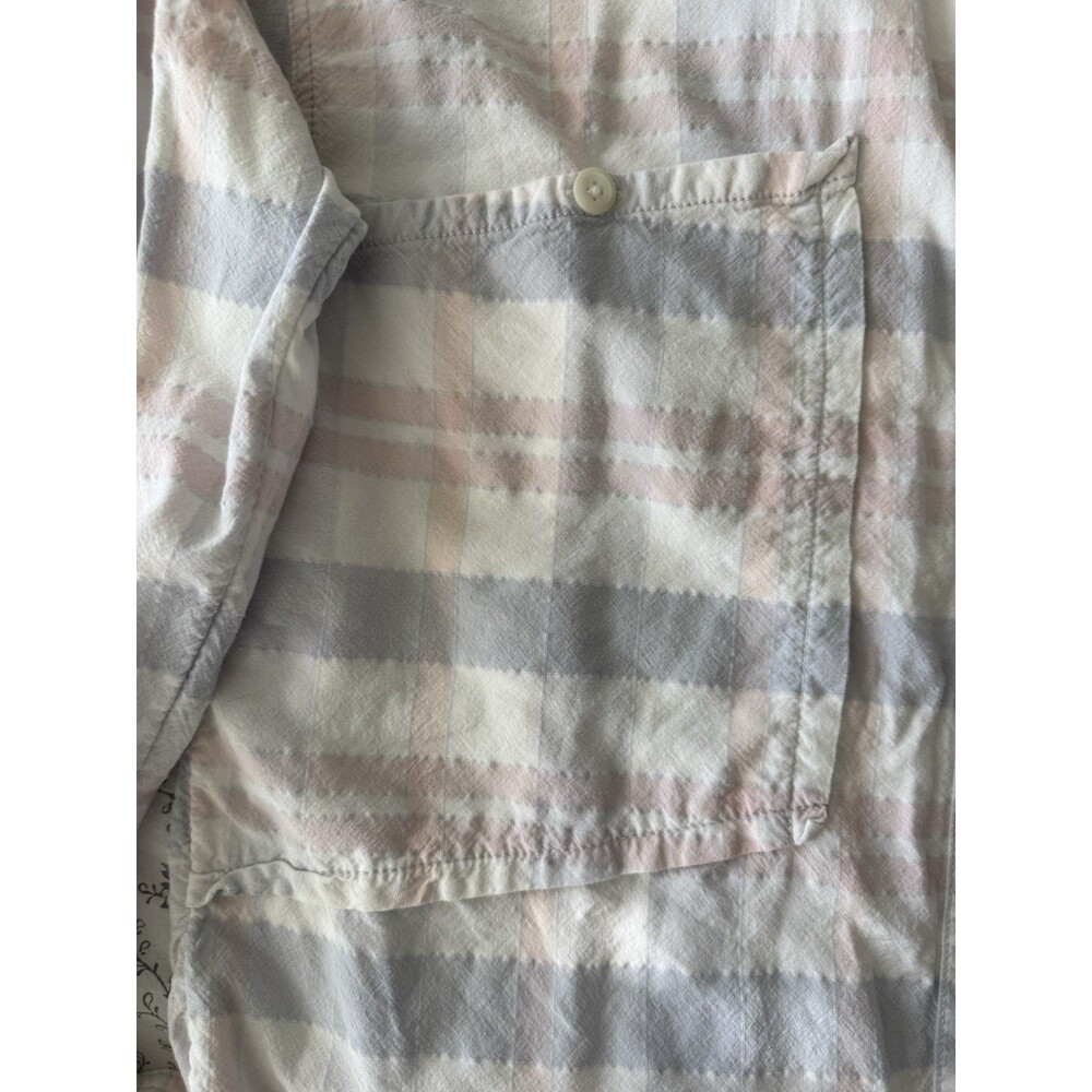 free people loveland button up shirt women's 80s pastel plaid oversized medium - Picture 8 of 8